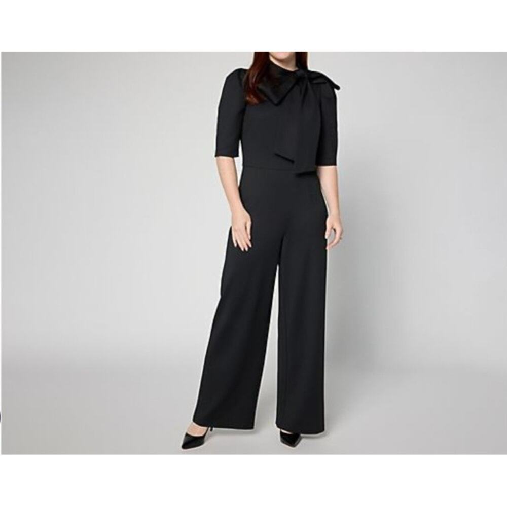 Studio Park Size Med Black Bow Detail Jumpsuit A708818 NWOT